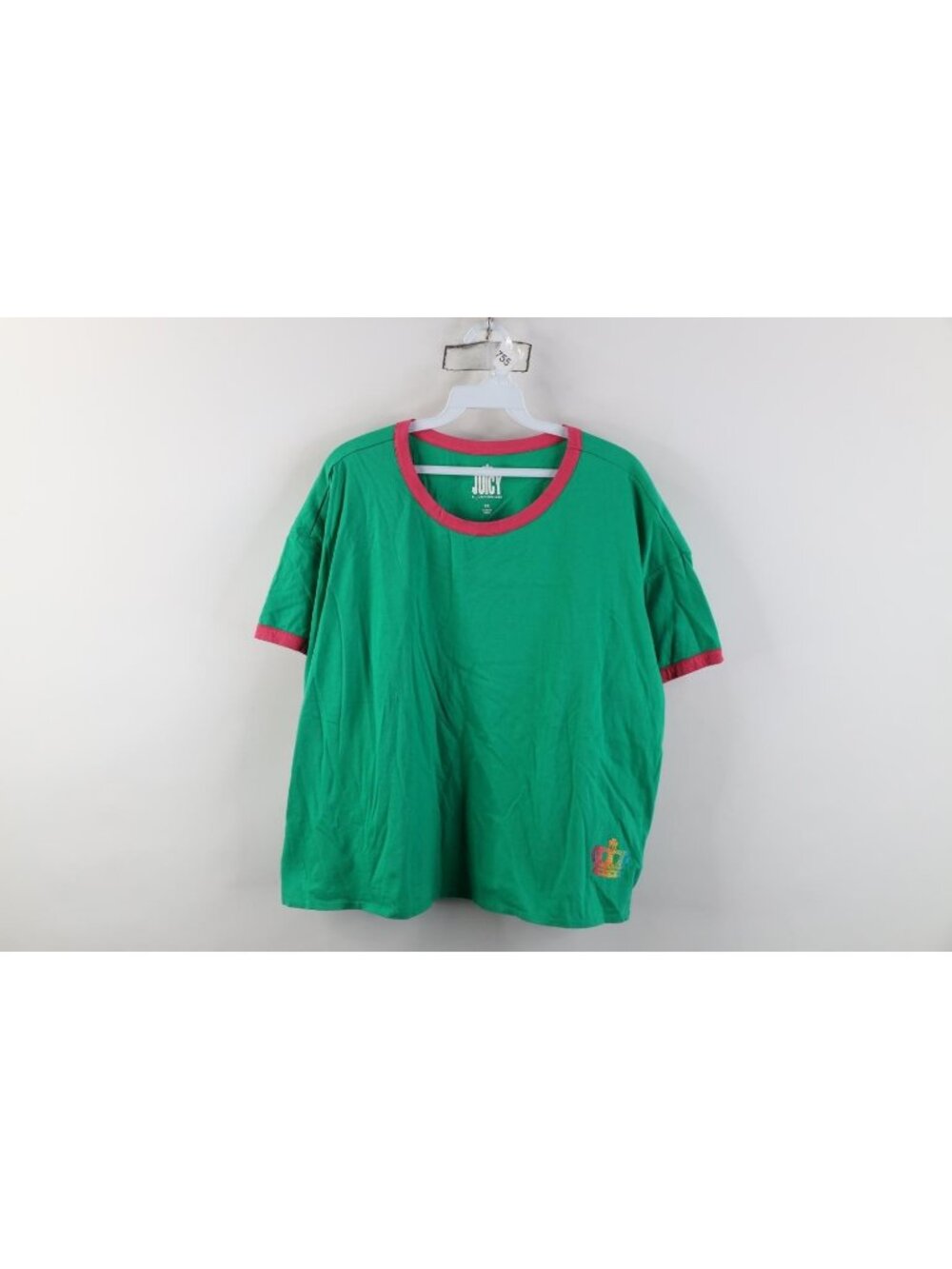 Vintage Y2K Juicy Couture Womens 3X Babydoll Cropped Ringer T-Shirt Watermelon
